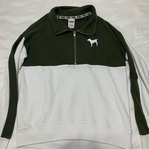 gently worn half zip PINK sweatshirt